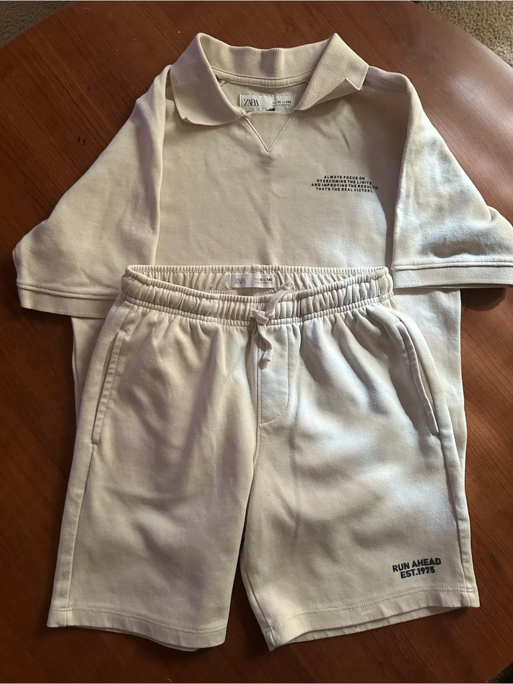 Zara Cream Drawstring Sweatshorts